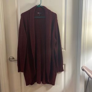 Maroon Shawl Style Cardigan